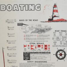 1950s Boating Restaurant Placemat Rules Boat Storm Signals US Coast Guard Bouys picture
