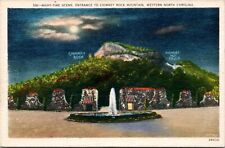 Postcard NC Entrance to Chimney Rock Mountain - night time picture