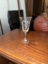 Set Of 6 Vintage Crystal  Floral Cordial Glasses 5 Inches. Wedding Present 1953 picture