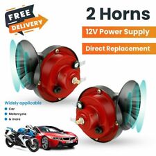 1Pair 12V high and low tone sound is loud and clear Horn water proof car Horn picture