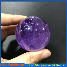 Natural Amethyst Quartz Crystal Sphere Healing Mineral Stone Orb Ball + Stand US picture