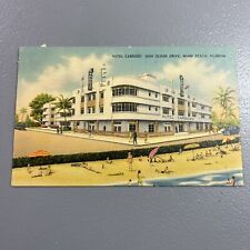 Linen Postcard Hotel Cardozo 1300 Ocean Drive in Miami Beach, Florida 1946 picture