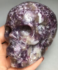 377g NATURAL lepidolite skull  QUARTZ CRYSTAL caving stone HEALING picture
