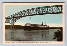 Sarnia Canada, Steamer S.S. Noronic, Blue Water Int'l Bridge, Vintage Postcard picture