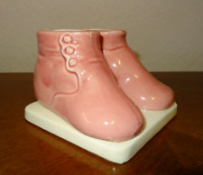 Vintage Japan Ceramic Baby Shoes Planter Nursery Pink picture