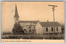 St. Paul's Lutheran Chruch Postville Iowa RPPC Real Photo Postcard Stamped picture