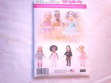 Fits  American Girl Simplicity Sewing Pattern #1243 - 18