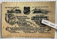 1890 UNION PACIFIC RAILROAD OVERLAND ROUTE PULLMAN MAIL DINING CARS NEW POSTCARD picture