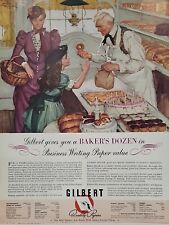 1942 Gilbert Quality Papers Fortune WW2 Print Ad Q3 Bakery Donut Girl Mother picture