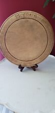 ANTIQUE CARVED WOOD ENGLISH ROUND BREAD BOARD 11 1/2