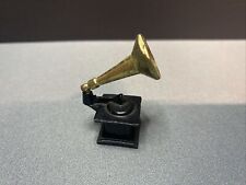 Vintage Metal Miniatures Victorian Phonograph Record Player Dollhouse Furniture picture