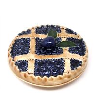Vintage Trompe l'Oeil Blueberry & Plum Pie Lidded Pie Plate picture