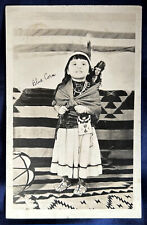 Native American Little Girl with Doll Real Photo Postcard RPPC picture