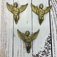 Vintage Brass Cherub Angel Plaque - Lot of 3 - READ picture
