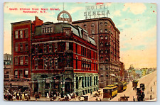 Postcard 1911 Rochester New York Hotel Seneca Clinton St. Main St. Trolleys A12 picture