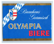 Vintage Brauhaus Olympia Biere German Beer Label Original S39E picture
