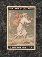 1889 Calendar Victorian Trade Card Darlington Runk & Co Dressmakers Philadelphia picture