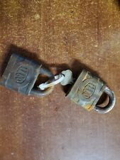 2 Antique Vintage Ilco Padlocks With Key. Both Functioning. Key #KX11548 picture