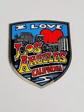 Vintage 1993-95 I LOVE LOS ANGELES CA Heart Foil Decal Travel Sticker Talley USA picture