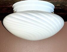 Vintage White Candy Swirl Mushroom Murano Style Light Fixture picture