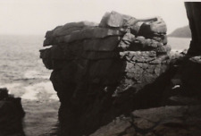 4U Photograph Thunder Hole Rock Outcropping Beach Ocean Sea Shore 1930-40's  picture