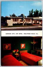 Vtg Hollywood by the Sea Florida FL Barbizon Apartments Motel Postcard picture