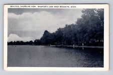 Brooklyn MI-Michigan, Shoreline of Wampler's Lake, Antique Vintage Postcard picture