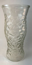Vintage Hoosier Clear Textured Glass Vase 9 1/2