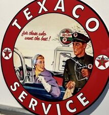 Vintage Style Texaco Pump Gasoline Service Metal Heavy  Quality Sign picture