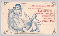 Postcard Advertising Dover Pennsylvania Lauer's Furniture Carpets Rugs Proposal picture