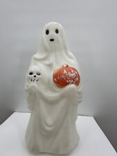 Vintage Empire Blow Mold 23” Ghost with Skull & Pumpkin Halloween Decor No Light picture