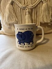 Vintage 80’s Hippo Coffee Mug Cup “A Moment On The Lips, Forever On The Hips” picture