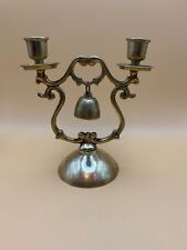 Rare Vintage Tavern Bell Double Candle Holder picture