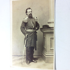 Civil War Soldier CDV Photo Union Staff Officer with Sword Antique Fassetts picture