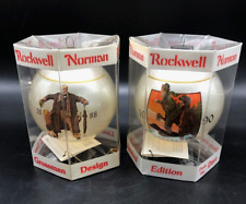 Set of  2 Vintage Norman Rockwell Christmas Ornaments, Limited Edition, NIB picture