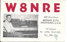 QSL 1956 Brown City Michigan   radio card picture
