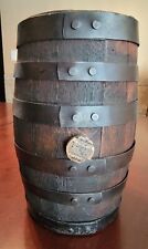 Rare Antique Wood Whiskey Barrel – Iron Bands – 11” tall Charred picture