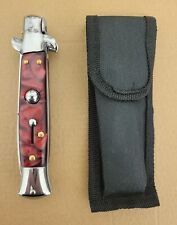 Italian Red Knife designer knives folding knives hunting Stainless w/ Pouch picture