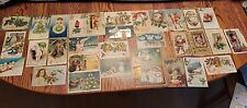 Antique Christmas New Year Santa St Nick Postcard lot of 32 dated 1908-1911 picture