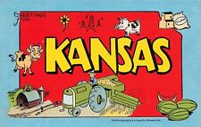 1953 KANSAS POSTCARD: LARGE LETTER GREETINGS KANSAS, KS picture