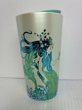 Starbucks 2022 Mermaid Siren Ceramic 12 Oz Travel Tumbler Mug w/ Lid Teal Blue picture