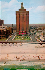 Atlantic City New Jersey Claridge Hotel & Beach Sky View Vintage 1950's Postcard picture