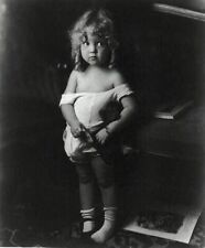 Black and White Photo Little Girl With Ringlets and Innocent  Reprint A-11 picture