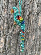 Handmade Guatemalan Beaded Macaw Parrot Ornament Gift Decoration Sun Catcher picture