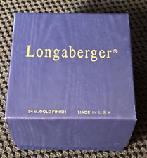 LONGABERGER CHRISTMAS ORNAMENT 24KT GOLD FINISHED METAL IN BOX 14011 BASKET picture