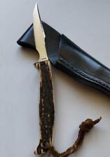 G.SAKAI Wicky Trout & Bird Stag Knife with Sheath Rare picture