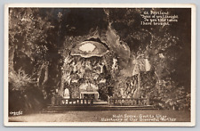 Night Scene Grotto Altar Sanctuary Our Sorrowful Mother, Portland, OR c1935 RPPC picture