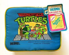 Vintage Unused TMNT 1988 Teenage Mutant Ninja Turtles Soft Thermos Lunchbox NWT picture