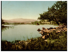 England. Lake District. Rydal Water II.  Vintage Photochrome by P.Z, Photochro picture