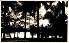 Country Club Lake ~ Havana Cuba ~ RPPC real photo DOPS picture